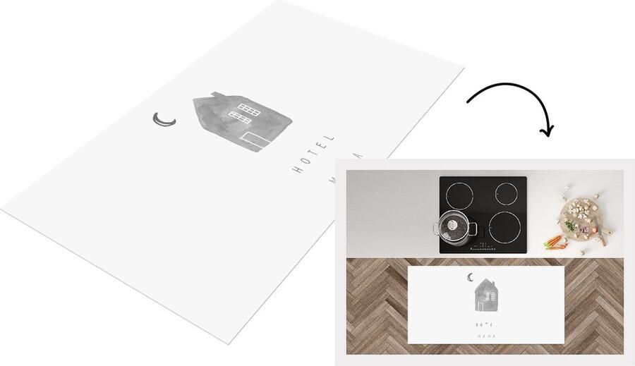 KitchenYeah Keukenloper Loper keuken Spreuken Quotes Hotel Mama Moederdag cadeautje Moeder zwart wit 120x60 cm Keukenloper vinyl