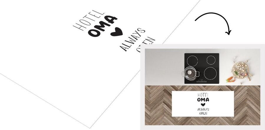 KitchenYeah Keukenloper Loper keuken Spreuken Quotes Hotel Oma Always Open Grootouders Spreuken 120x50 cm Keukenloper vinyl