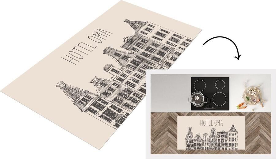 KitchenYeah Keukenloper Loper keuken Spreuken Quotes Hotel Oma en opa Oma cadeau Moederdag 120x60 cm Keukenloper vinyl