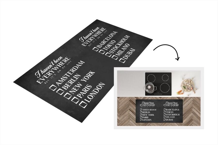 KitchenYeah Keukenloper Loper keuken Spreuken Quotes I haven't been everywhere but it's on my list Berlijn 120x60 cm Keukenloper vinyl