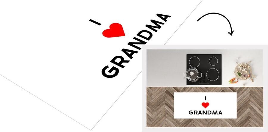 KitchenYeah Keukenloper Loper keuken Spreuken Quotes I Love Grandma Moederdag Oma cadeau 120x50 cm Keukenloper vinyl