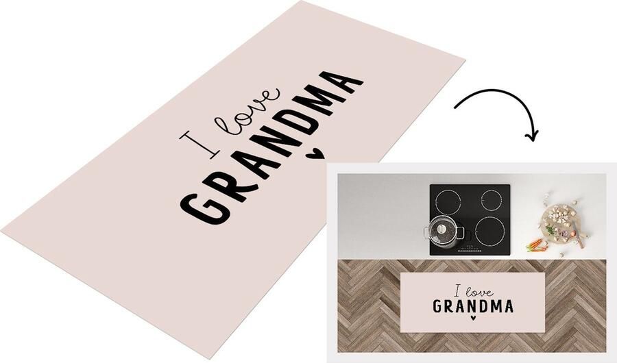 KitchenYeah Keukenloper Loper keuken Spreuken Quotes I Love Grandma Moederdag Oma cadeau 120x50 cm Keukenloper vinyl