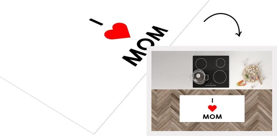 KitchenYeah Keukenloper Loper keuken Spreuken Quotes I Love Mom Moederdag Mama cadeau 120x50 cm Keukenloper vinyl