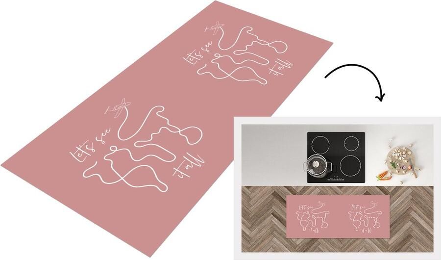 KitchenYeah Keukenloper Loper keuken Spreuken Quotes Let's see it all Vliegen 120x50 cm Keukenloper vinyl