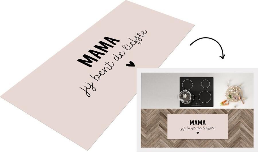 KitchenYeah Keukenloper Loper keuken Spreuken Quotes Mama Jij bent de liefste Mam Moeder cadeautje 120x50 cm Keukenloper vinyl