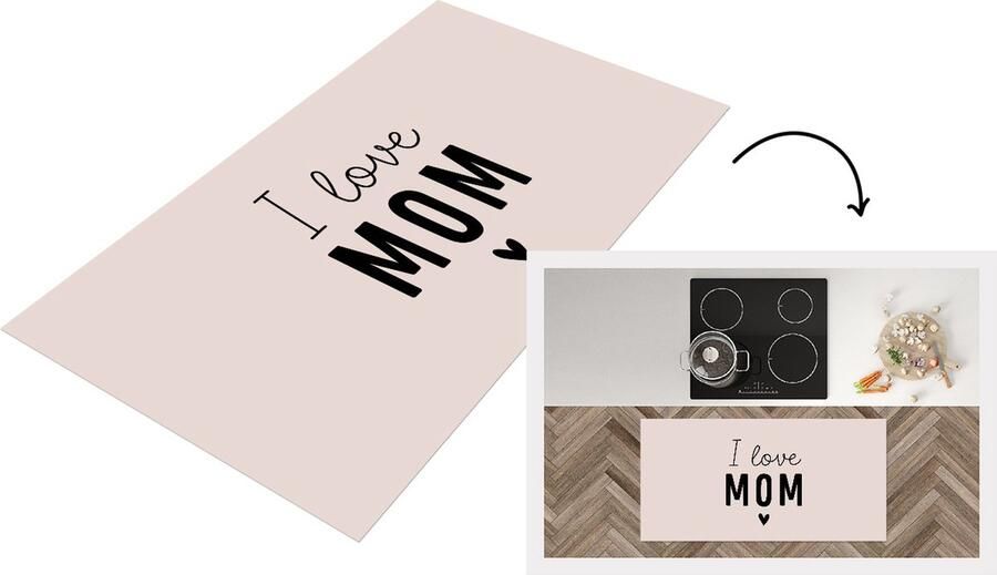 KitchenYeah Keukenloper Loper keuken Spreuken Quotes Moeder I love mom 120x60 cm Keukenloper vinyl