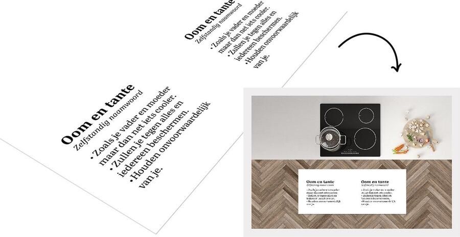 KitchenYeah Keukenloper Loper keuken Spreuken Quotes 'Oom en tante' 120x50 cm Keukenloper vinyl