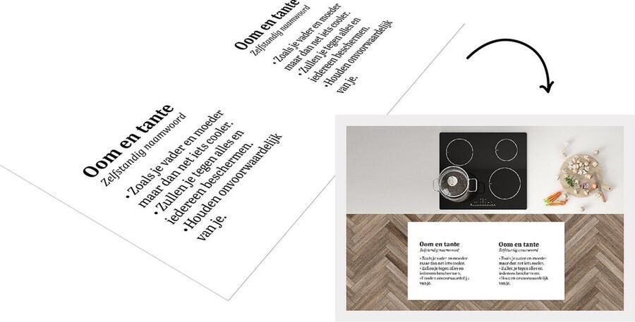 KitchenYeah Keukenloper Loper keuken Spreuken Quotes 'Oom en tante' 120x60 cm Keukenloper vinyl