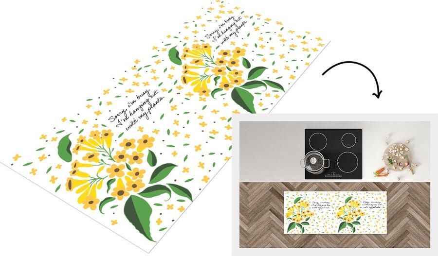 KitchenYeah Keukenloper Loper keuken Spreuken Quotes Sorry I'm busy I'm hanging out with my plants 120x50 cm Keukenloper vinyl