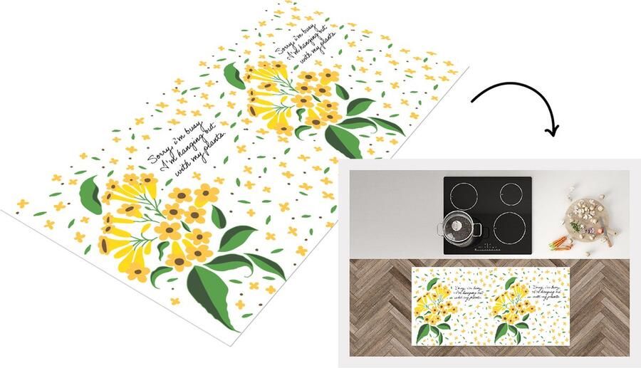 KitchenYeah Keukenloper Loper keuken Spreuken Quotes Sorry I'm busy I'm hanging out with my plants 120x60 cm Keukenloper vinyl