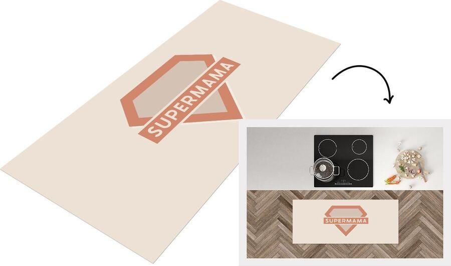 KitchenYeah Keukenloper Loper keuken Spreuken Quotes Super Mama Moederdag Mama cadeau Moeder 120x50 cm Keukenloper vinyl
