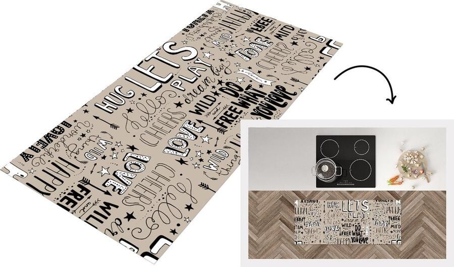 KitchenYeah Keukenloper Loper keuken Spreuken Quotes Woorden Baby 120x50 cm Keukenloper vinyl