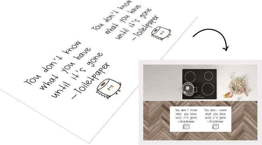 KitchenYeah Keukenloper Loper keuken Spreuken Quotes You don't know what you have until it's gone WC papier Toiletpapier 120x50 cm Keukenloper vinyl