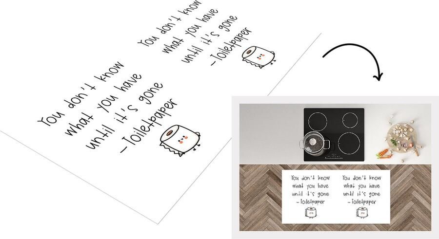 KitchenYeah Keukenloper Loper keuken Spreuken Quotes You don't know what you have until it's gone WC papier Toiletpapier 120x60 cm Keukenloper vinyl