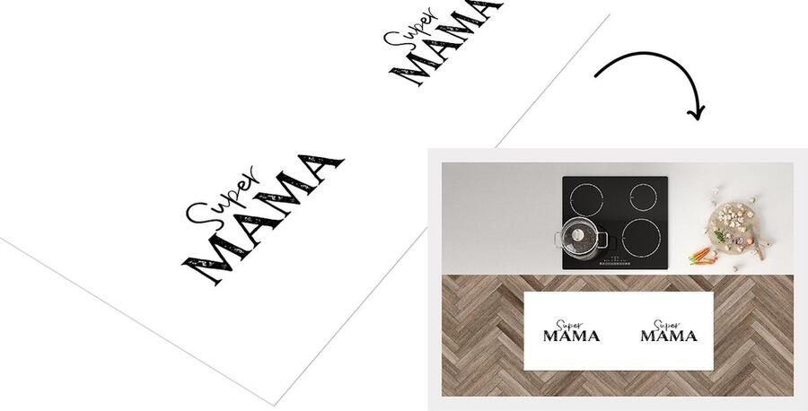 KitchenYeah Keukenloper Loper keuken Spreuken Super mama Quotes Mama 120x50 cm Keukenloper vinyl