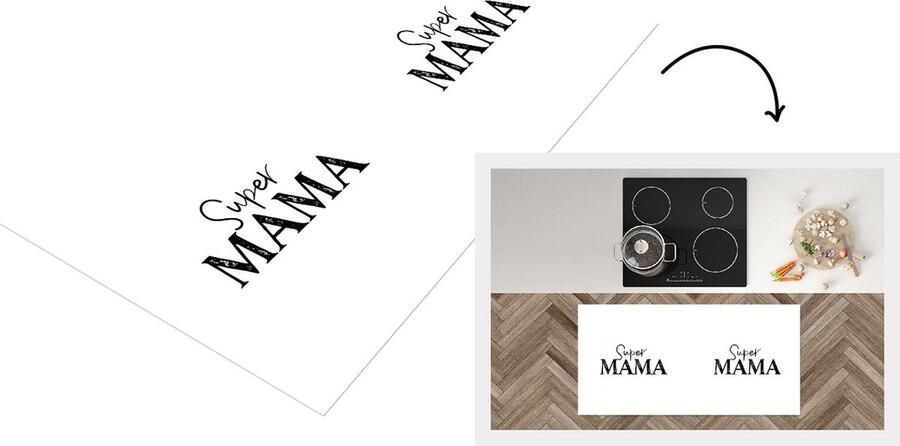 KitchenYeah Keukenloper Loper keuken Spreuken Super mama Quotes Mama 120x60 cm Keukenloper vinyl