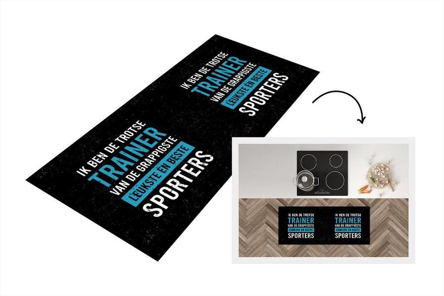 KitchenYeah Keukenloper Loper keuken Spreuken Trots Trainer 120x50 cm Keukenloper vinyl