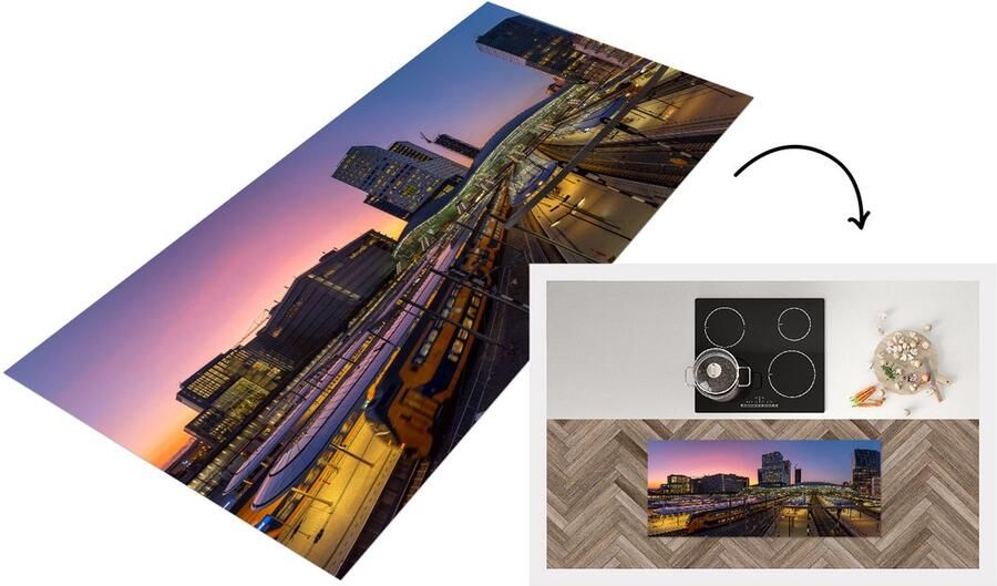 KitchenYeah Keukenloper Loper keuken Station Utrecht Trein 120x50 cm Keukenloper vinyl