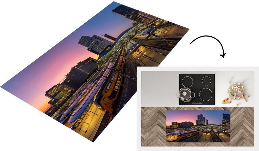 KitchenYeah Keukenloper Loper keuken Station Utrecht Trein 120x60 cm Keukenloper vinyl