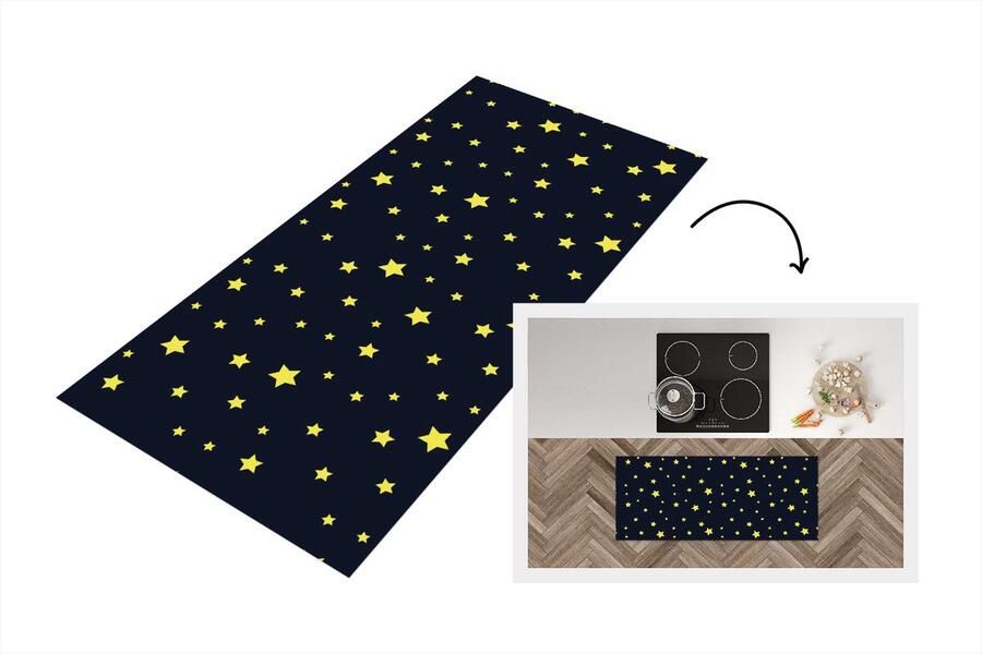 KitchenYeah Keukenloper Loper keuken Sterrenhemel Nacht Patronen 120x50 cm Keukenloper vinyl