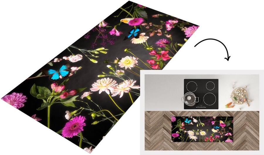 KitchenYeah Keukenloper Loper keuken Stilleven Kleuren Bloemen 120x50 cm Keukenloper vinyl