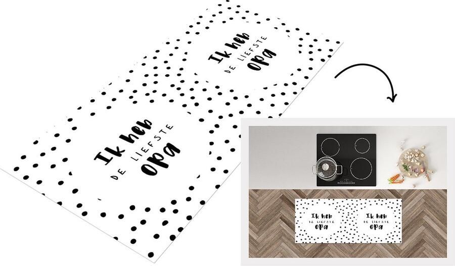 KitchenYeah Keukenloper Loper keuken Stippen Quotes 'Ik heb de liefste opa' Spreuken 120x50 cm Keukenloper vinyl