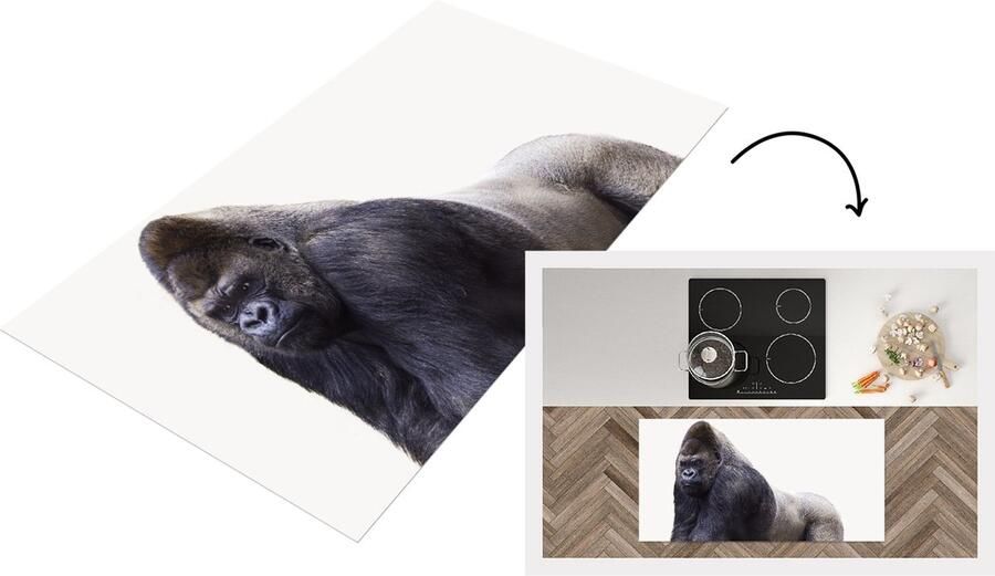 KitchenYeah Keukenloper Loper keuken Stoere jongenskamer Gorilla 120x60 cm Keukenloper vinyl