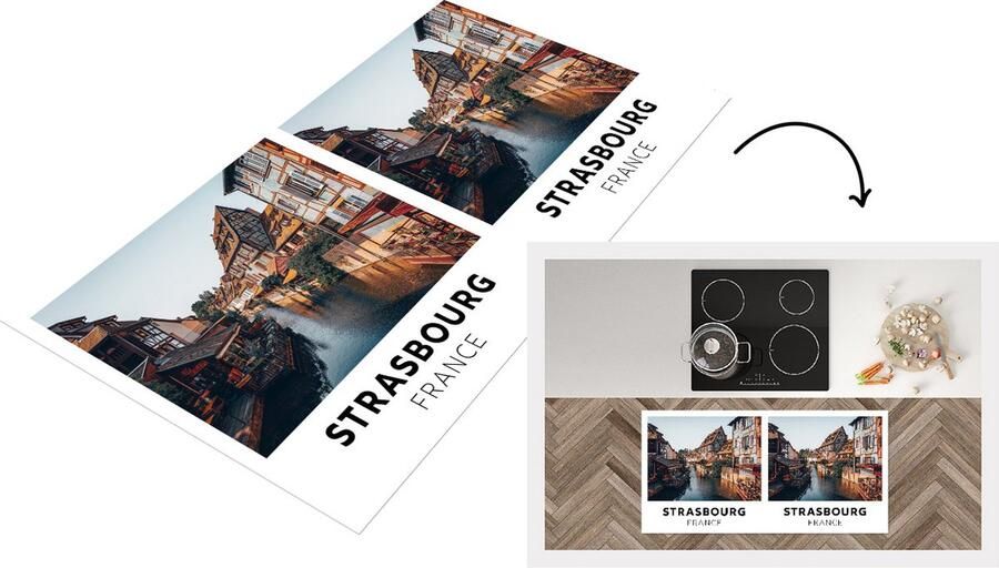 KitchenYeah Keukenloper Loper keuken Straatsburg Frankrijk Water 120x60 cm Keukenloper vinyl