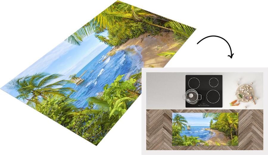 KitchenYeah Keukenloper Loper keuken Strand Amerika Palmbomen 120x60 cm Keukenloper vinyl