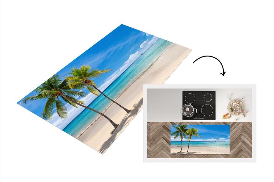 KitchenYeah Keukenloper Loper keuken Strand Boot Zee 120x60 cm Keukenloper vinyl