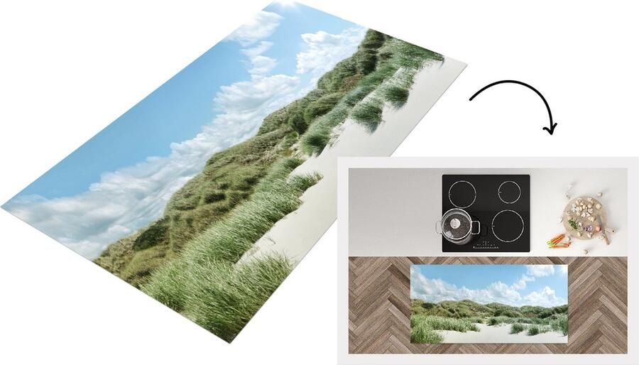 KitchenYeah Keukenloper Loper keuken Strand Duin Gras 120x60 cm Keukenloper vinyl