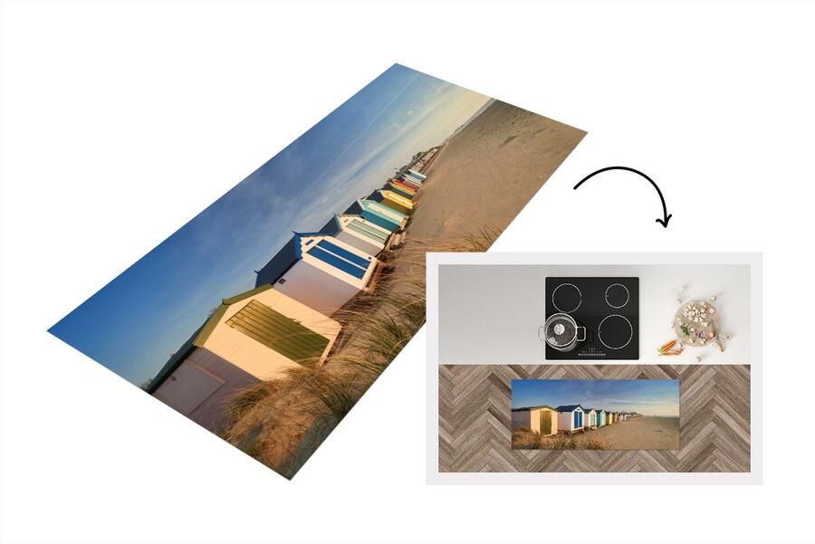 KitchenYeah Keukenloper Loper keuken Strand Hut Kleuren 120x50 cm Keukenloper vinyl