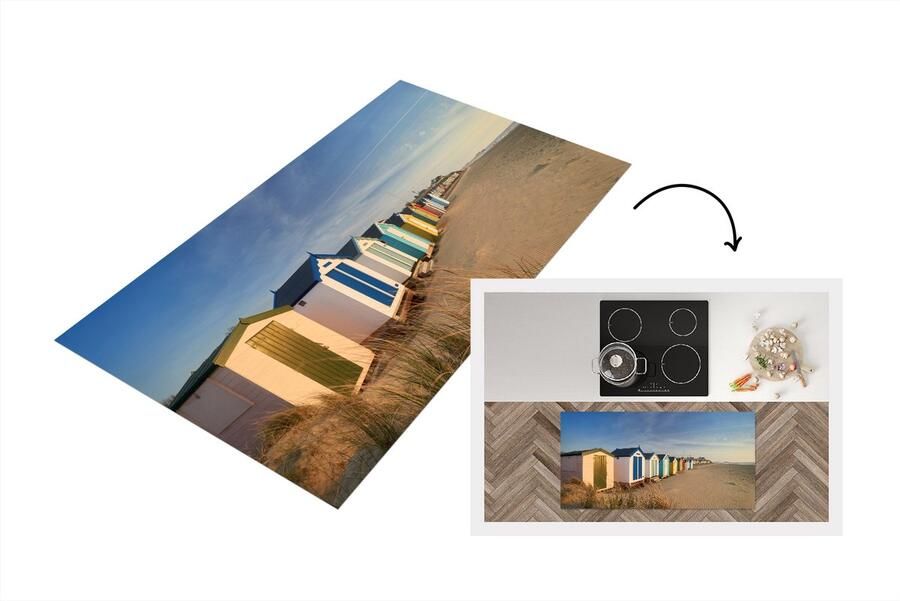 KitchenYeah Keukenloper Loper keuken Strand Hut Kleuren 120x60 cm Keukenloper vinyl