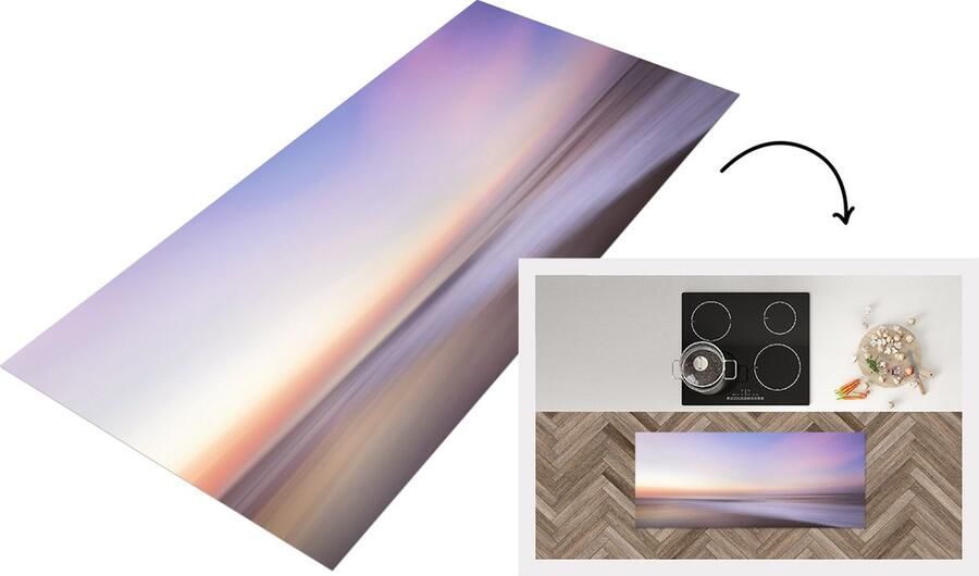 KitchenYeah Keukenloper Loper keuken Strand Kleuren Pastel 120x50 cm Keukenloper vinyl