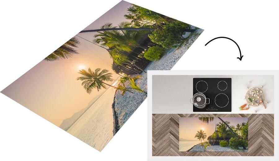 KitchenYeah Keukenloper Loper keuken Strand Palmbomen Thailand 120x60 cm Keukenloper vinyl