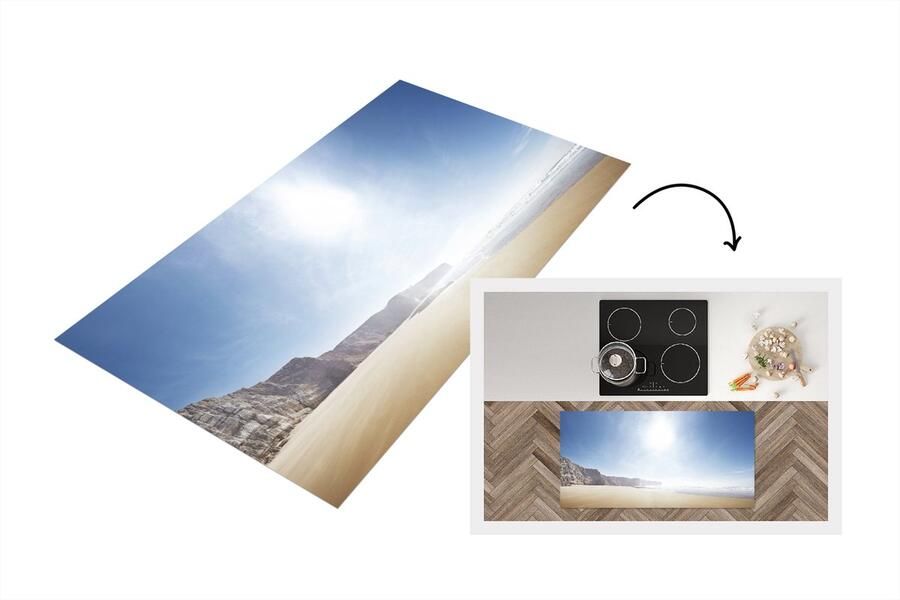 KitchenYeah Keukenloper Loper keuken Strand Stenen Zon 120x60 cm Keukenloper vinyl