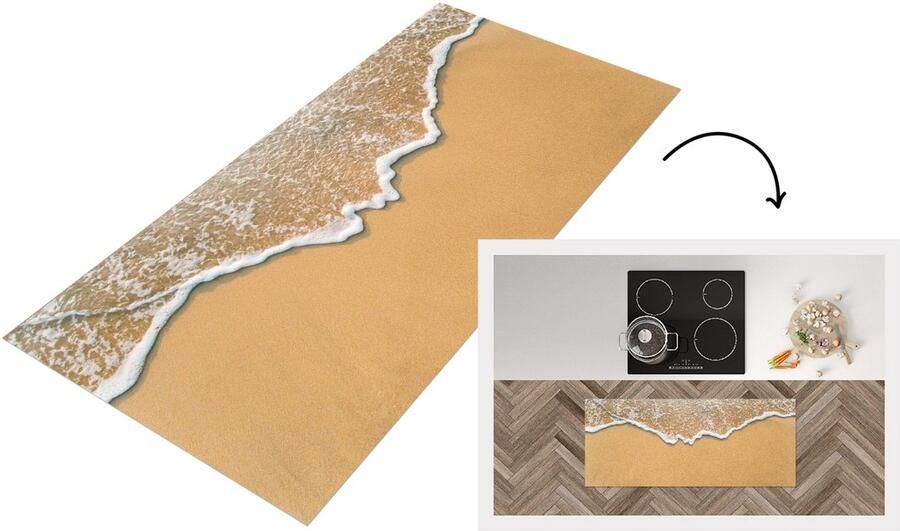 KitchenYeah Keukenloper Loper keuken Strand Zomer Zee 120x50 cm Keukenloper vinyl