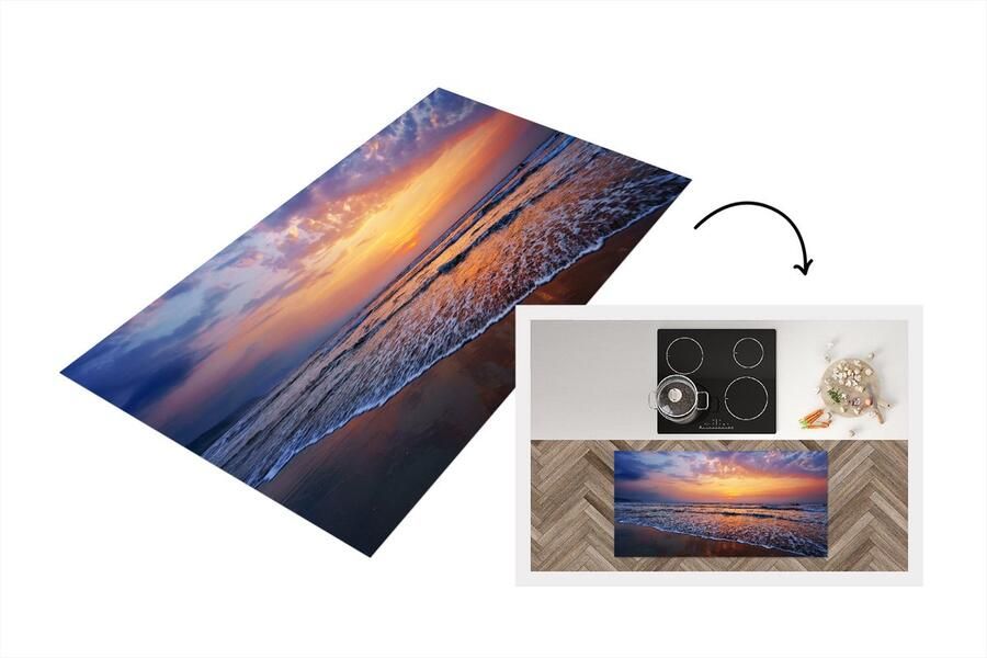 KitchenYeah Keukenloper Loper keuken Strand Zon Lucht 120x60 cm Keukenloper vinyl