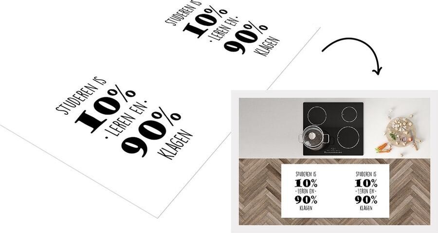 KitchenYeah Keukenloper Loper keuken Studie Studeren Quotes Studeren is 10% leren en 90% klagen 120x60 cm Keukenloper vinyl