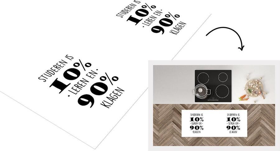 KitchenYeah Keukenloper Loper keuken Studie Studeren Quotes Studeren is 10% leren en 90% klagen 120x50 cm Keukenloper vinyl