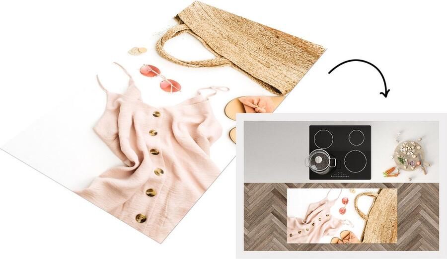 KitchenYeah Keukenloper Loper keuken Tas Zonnebril Slippers 120x60 cm Keukenloper vinyl