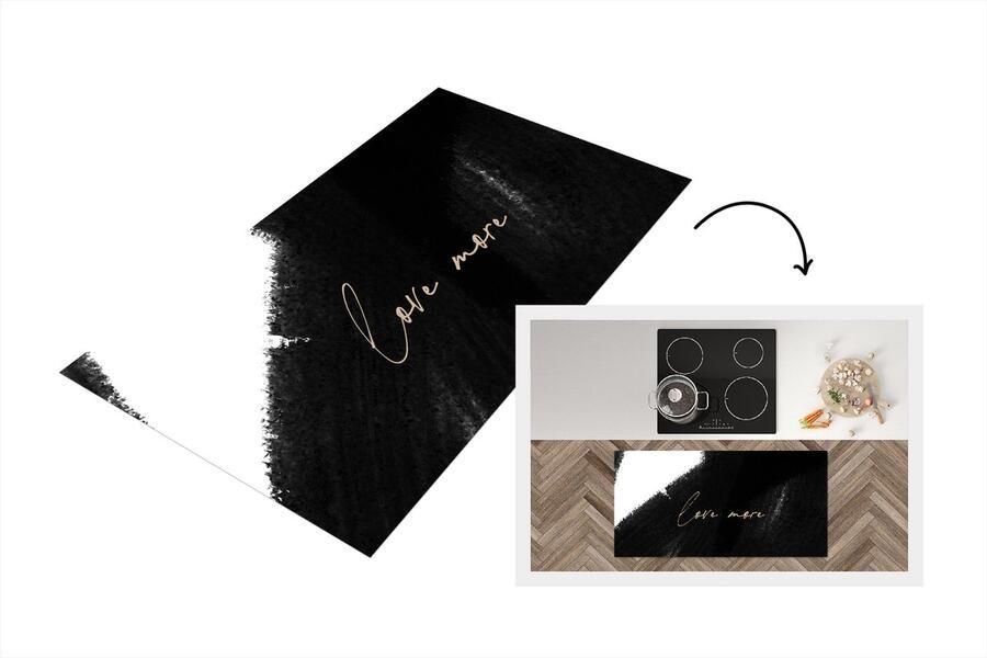 KitchenYeah Keukenloper Loper keuken Tekst Abstract Love more Quotes 120x60 cm Keukenloper vinyl