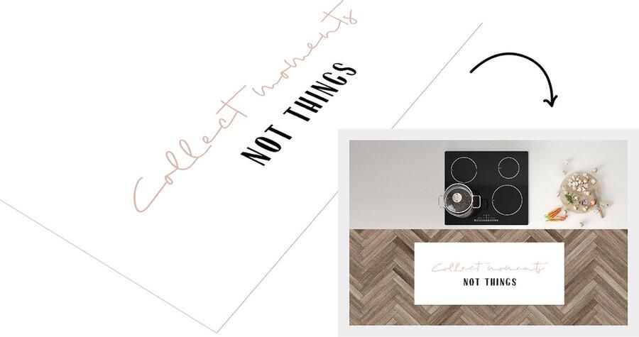 KitchenYeah Keukenloper Loper keuken Tekst Collect moments not things Quotes 120x50 cm Keukenloper vinyl