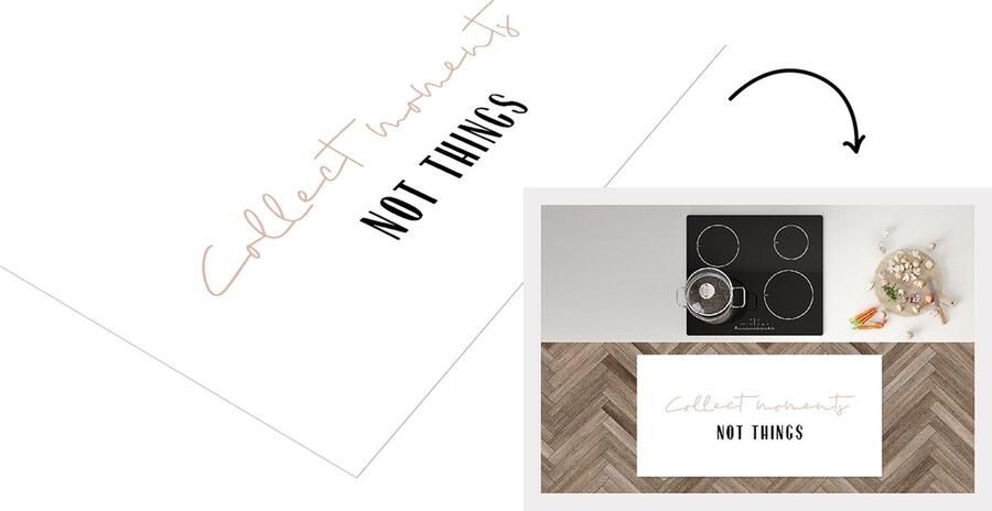 KitchenYeah Keukenloper Loper keuken Tekst Collect moments not things Quotes 120x60 cm Keukenloper vinyl