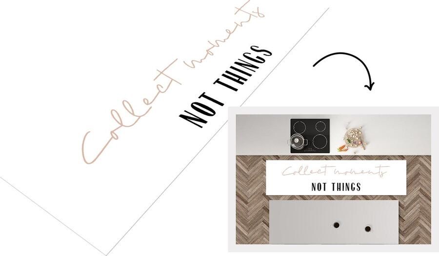 KitchenYeah Keukenloper Loper keuken Tekst Collect moments not things Quotes 240x60 cm Keukenloper vinyl