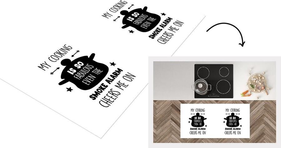 KitchenYeah Keukenloper Loper keuken Tekst Pan Koken Fabulous Cooking Keuken Kok Spreuken 120x60 cm Keukenloper vinyl