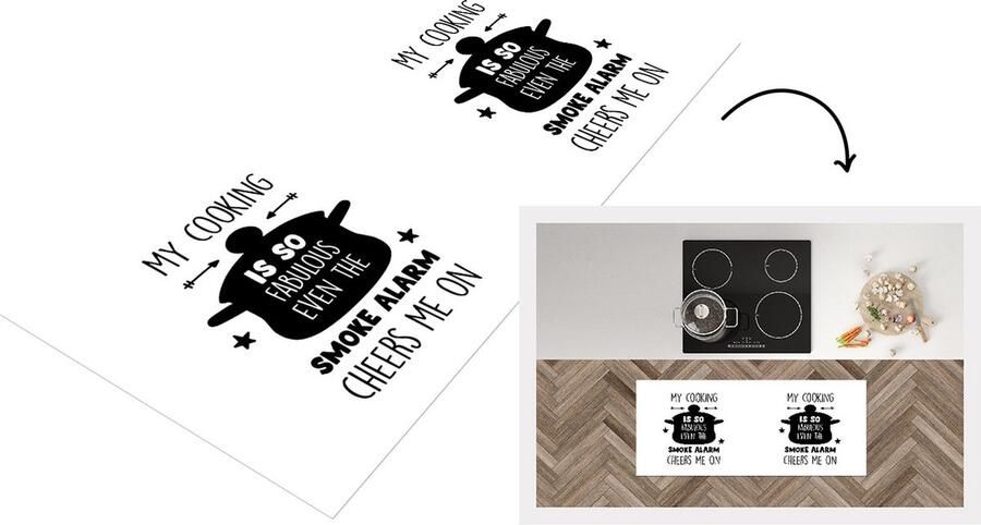 KitchenYeah Keukenloper Loper keuken Tekst Pan Koken Fabulous Cooking Keuken Kok Spreuken 120x50 cm Keukenloper vinyl