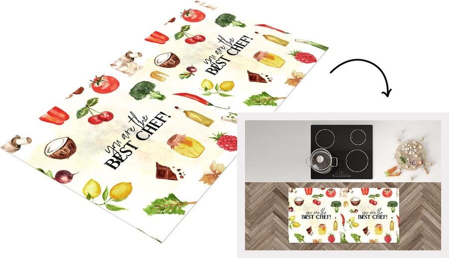 KitchenYeah Keukenloper Loper keuken Tekst You are the best chef Koken Eten Kok Keuken Hobby Spreuken 120x60 cm Keukenloper vinyl
