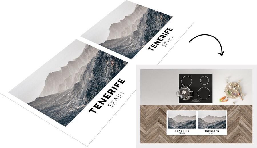 KitchenYeah Keukenloper Loper keuken Tenerife Spanje Bergen 120x50 cm Keukenloper vinyl