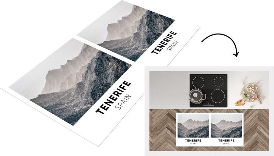 KitchenYeah Keukenloper Loper keuken Tenerife Spanje Bergen 120x60 cm Keukenloper vinyl